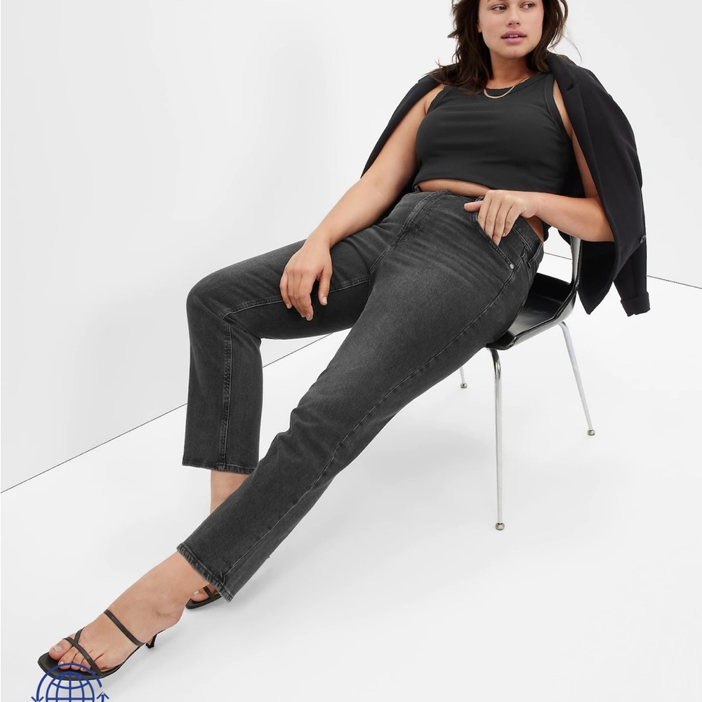 NWT gap high rise straight jeans with washwell